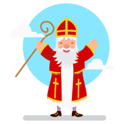 sinterklaas op een paard die springt
